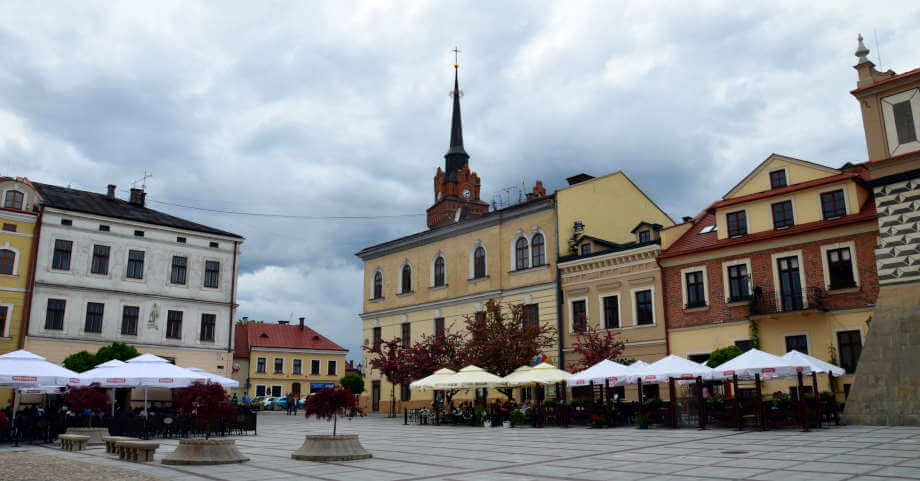 Tarnów. Centro storico con la sua basilica