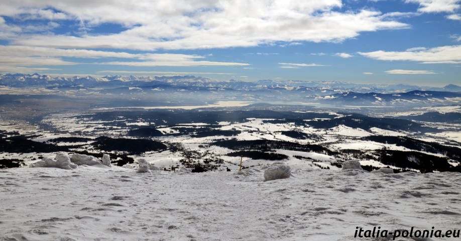 Montagne della Slovacchia viste dalla cima del Diablak