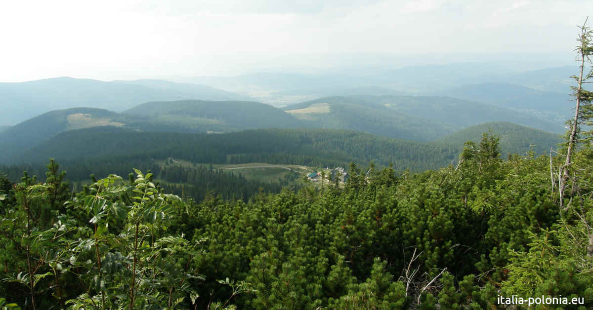 Panorama in salita verso il Pilsko con Hala Miziowa sullo sfondo