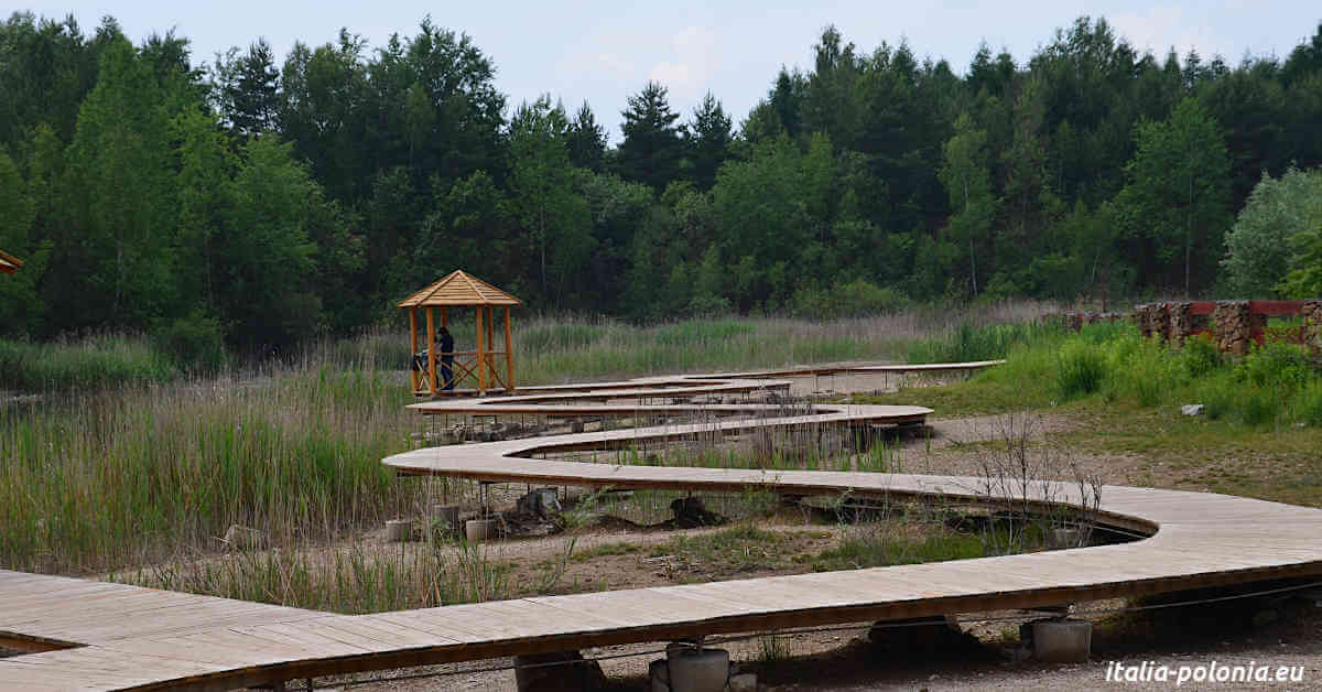 Park Gródek a Jatorzno - passerella in legno