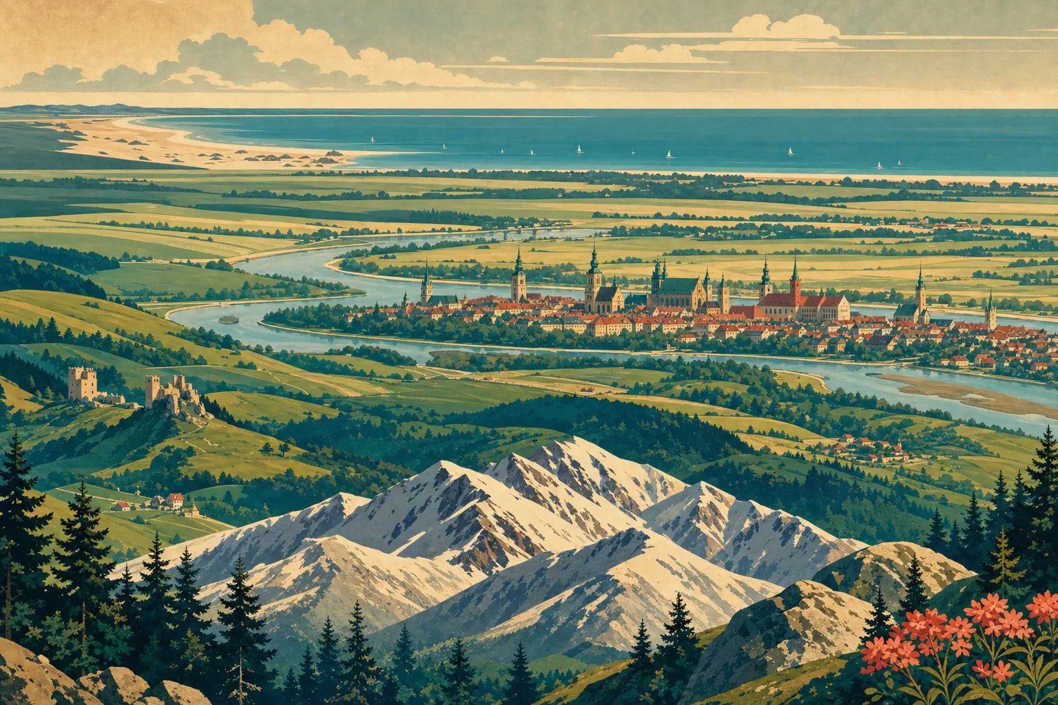 Panorama della Polonia: dai Monti Tatra alle città sul fiume fino al Mar Baltico