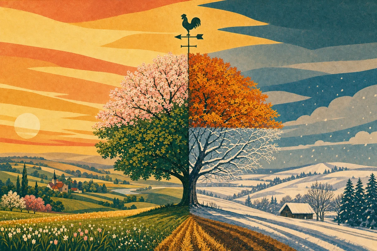 Illustrazione: il clima e le quattro stagioni in Polonia