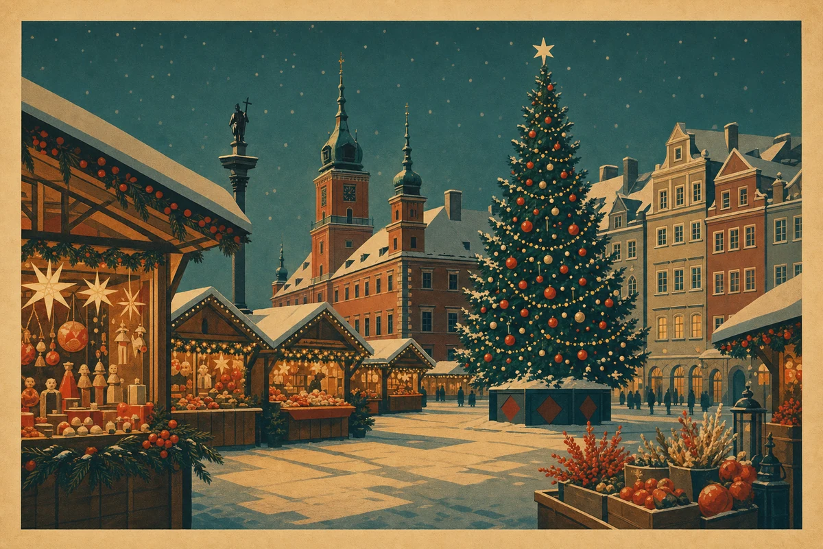 Illustrazione: il Natale e i mercatini in Polonia