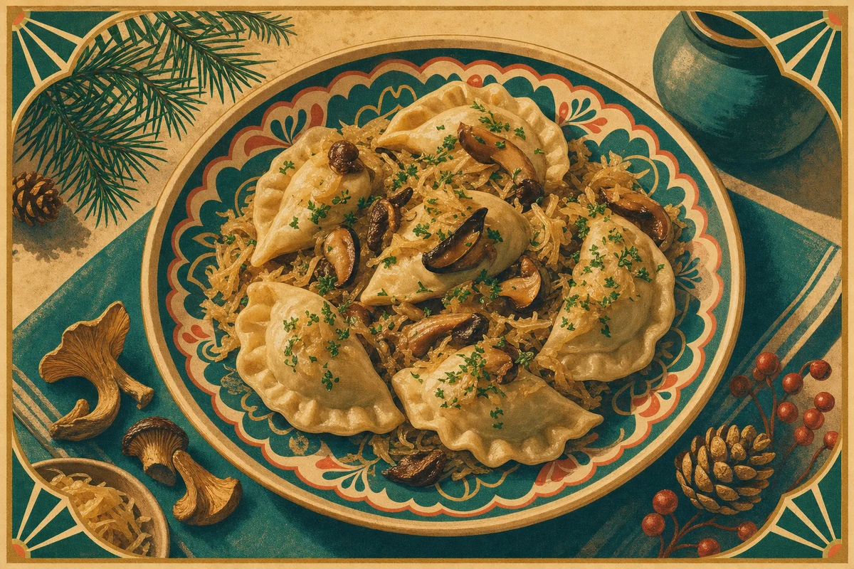 Pierogi z kapustą i grzybami, piatto della cucina polacca