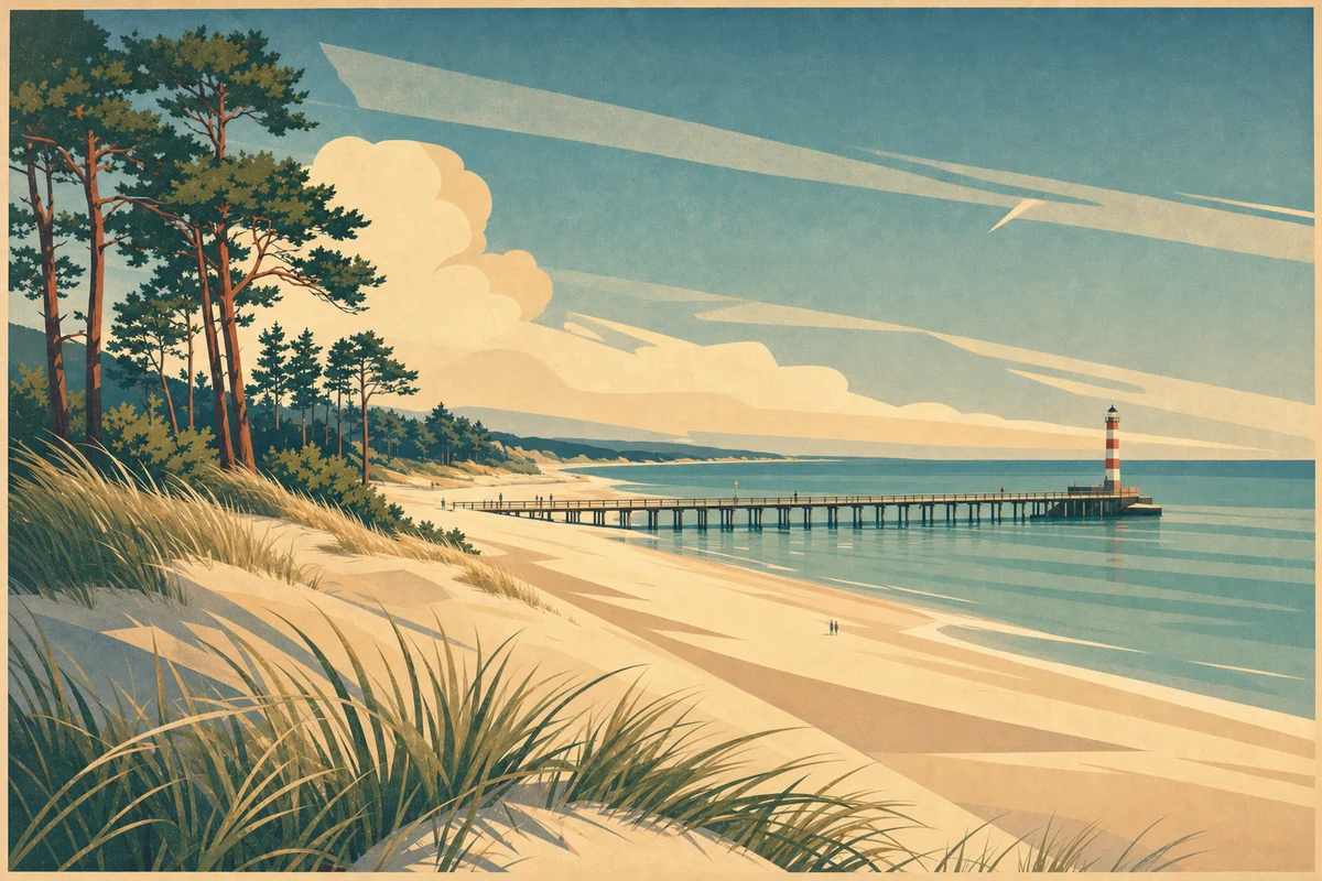 Illustrazione della costa baltica